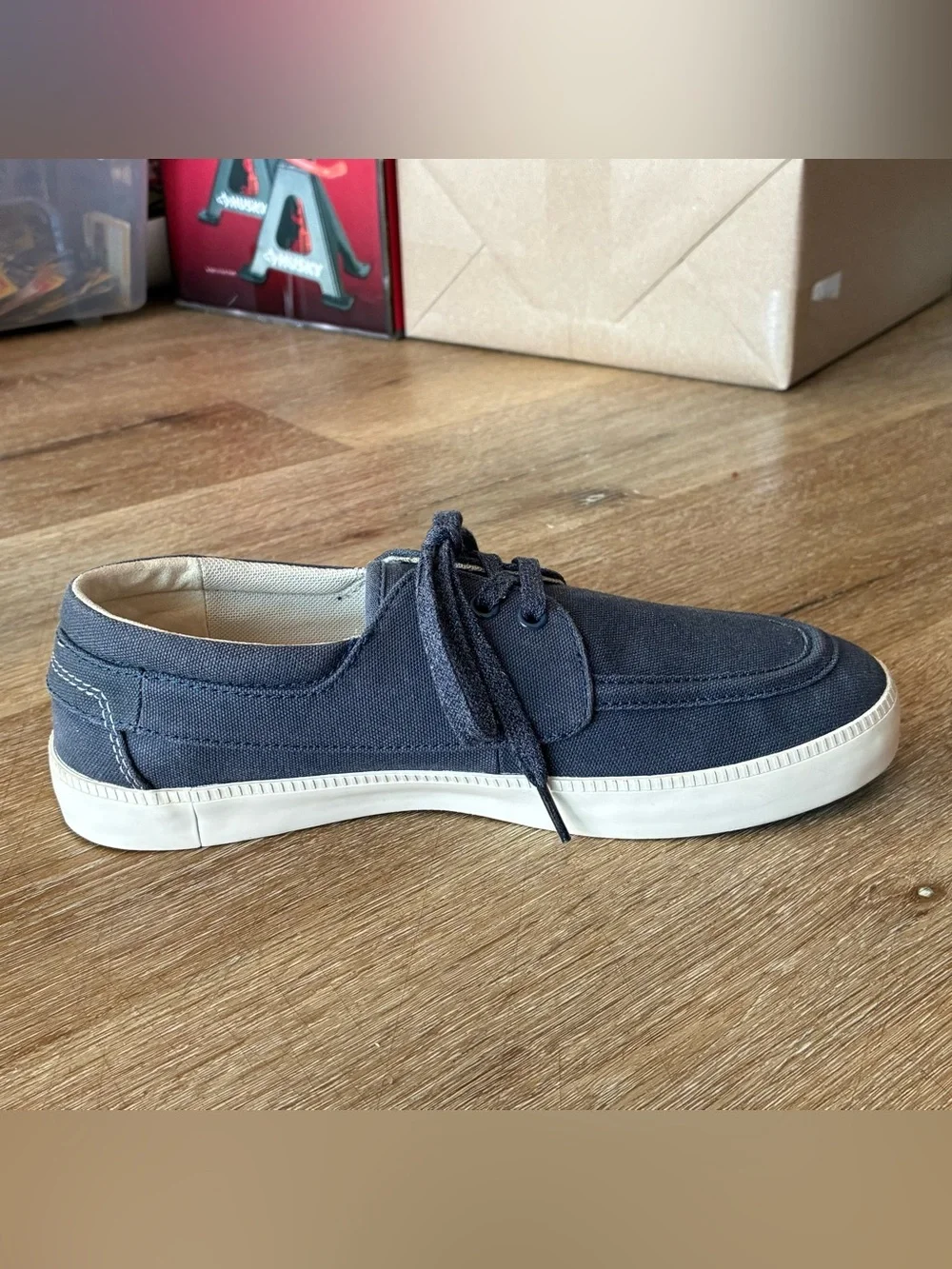 Timberland Newport Bay Navy Blue Canvas Boat Shoes Mens Shoes Size US 7.5 EU 41